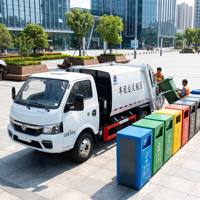 Camión de Basura Dongfeng 4x2 de 5 CBM con Cargador Trasero, Compactador Hidráulico de Residuos Sólidos Municipales, en Venta