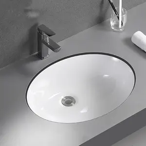 Gömme Undermount banyo seramik Oval tuvalet dolabı tezgah altı lavabo lavabo