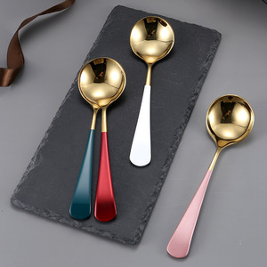 Watermelon <b>Spoon</b> 304 Stainless Steel Thickened Korean Style <b>Small</b> Round <b>Spoon</b> For Bibimbap Reusable - Product Image 3