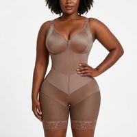 Body sculptant en nylon anti-bactérien, amincissant le ventre et rehausseur de fesses, avec fermeture éclair poitrine, le plus vendu