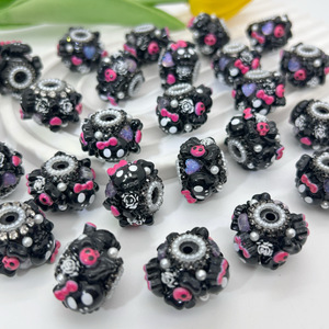 2025 nouveau Design Halloween 18*25mm fleur citrouille crâne perles bricolage acrylique perles en plastique pour stylo téléphone chaîne bijoux collier - Product Image 2