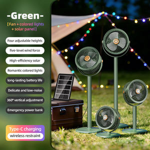 Ventilateur solaire portable pliable de 4000 mAh avec panneau solaire pour le voyage, le camping et l'extérieur - Product Image 3