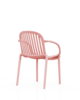 Chaise de salle à manger et de loisirs d'extérieur moderne, ergonomique, empilable, en PP creux, résistante aux UV, moulée par injection intégrée, personnalisable OEM