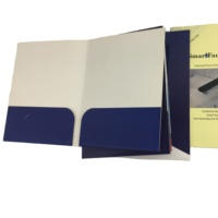 Dossier de documents A4 en papier imprimé personnalisé, dossiers de documents de présentation en papier brillant avec deux poches