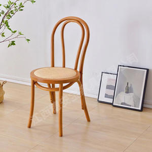 Commercio all'ingrosso nordico in legno massello <span class=keywords><strong>Retro</strong></span> piegato in legno Rattan sedia bar ristorante sedia da casa sedia da scrivania - Product Image 6