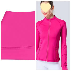 ชุดเลกกิ้งโยคะลูลู่แบบเรียบสีพื้นและเสื้อแจ็คเก็ตสีดำพร้อมซิปสีทอง ชุดแจ็คเก็ตลายพราง - Product Image 6