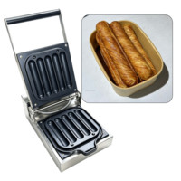 Machine à gaufres et bâtonnets de hot-dogs électriques professionnels 5 trous, 1230W, pour gaufres croustillantes et corn-dogs