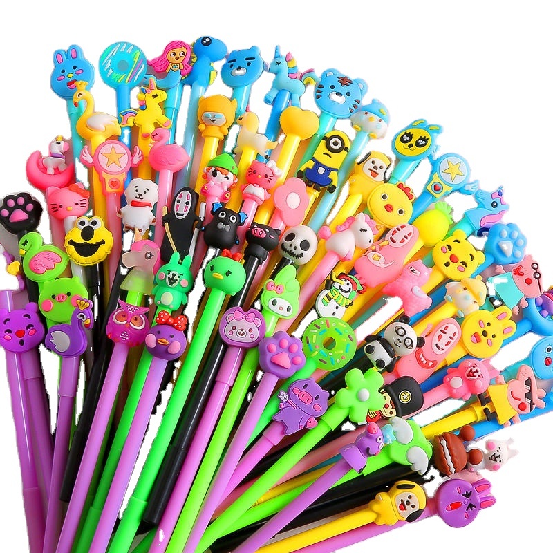 Wholesale kawaii 20pcs Gel Pen Bag Packaging Cute Cartoon Set 0.5m Black Signature Pen Student Stationary Supplies