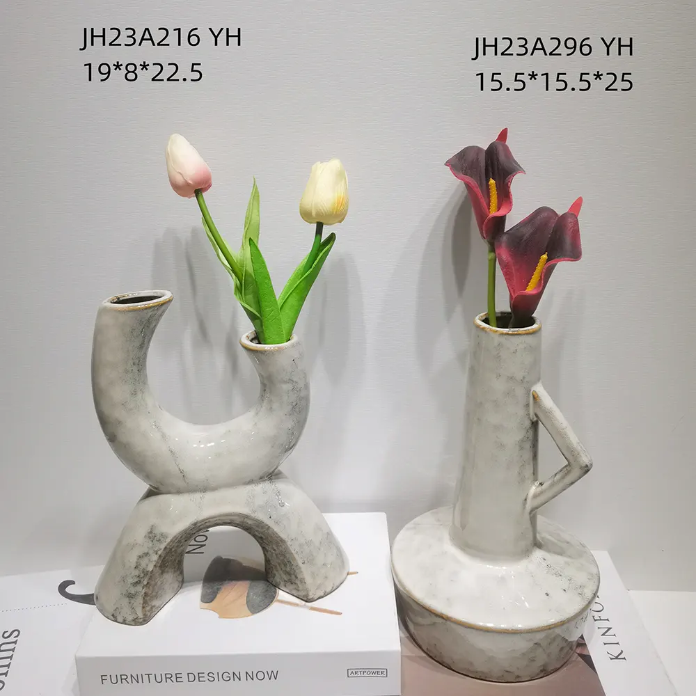 素朴な農家ヴィンテージ陶器ギフトマットハンドル付きセラミック装飾花瓶