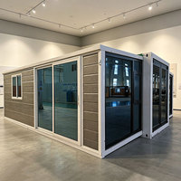 Maison conteneur en acier moderne à double aile extensible et respirante - Ferme préfabriquée/Villa à 2 chambres pour usage commercial (20 pieds)