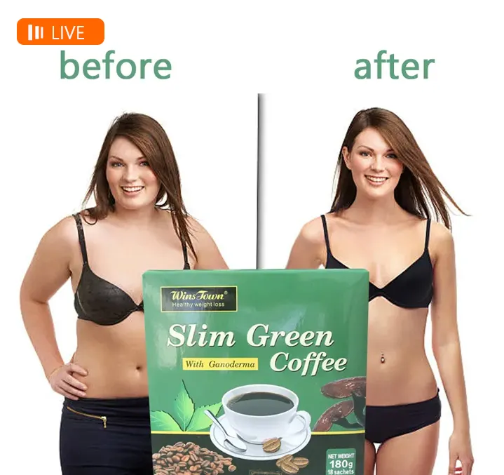Caja de café verde natural Winstown adelgazante pérdida de peso café instantáneo reemplazo de comida en polvo caja delgada embalaje ISO a grado QS