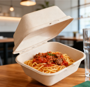 Caja de Almuerzo de Papel Kraft a Granel, Ecológica, Reciclable, de 6 Pulgadas, Biodegradable, Contenedor de Hamburguesas de Bagazo, Caja de Embalaje de Alimentos - Product Image 1