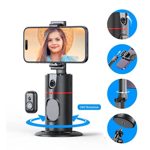 Smart AI Auto Face Tracking Gimbal Stabilizer 360 Rotation Phone Tripod Selfie Stick for Live Vlog Streaming Video