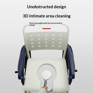 Nouveau modèle de fauteuil roulant 4-en-1 pour personnes âgées et femmes enceintes, chaise de bain, dispositif d'élévation pour toilettes, tout en plastique rigide - Product Image 4