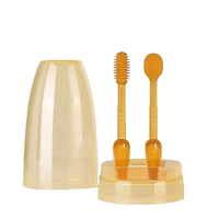 Ensemble de nettoyage buccal pour bébé, nettoyeur de langue en silicone PPSU, brosse à dents souple pour nourrissons avec étui de rangement pour les soins buccaux des nouveau-nés et des tout-petits