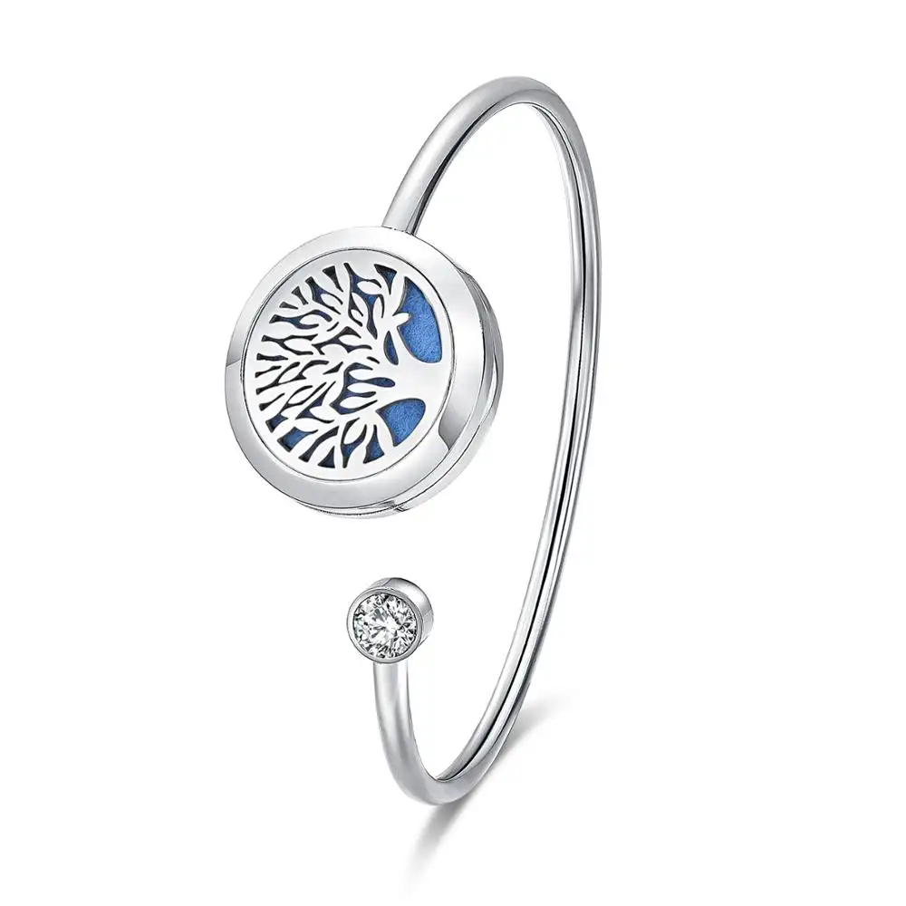 Hotsell 2022 women jewelry Stainless Steel tree of life aroma essential oil diffuser bracelet
