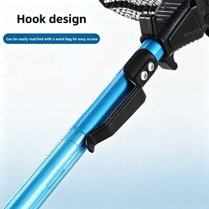 Épuisette triangulaire pliable en alliage d'aluminium, télescopique, avec maille recouverte de caoutchouc, à libération rapide pour attraper et libérer - Product Image 6