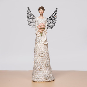 Artesanías de Resina Pequeñas Personalizadas, Hadas de Flores y Ángeles con Alas de Hierro, Decoraciones para el Hogar - Product Image 2