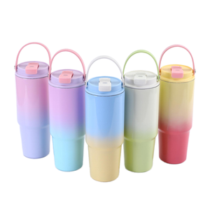 Termo de Acero Inoxidable 304 de 30oz, Nuevo Color Degradado, Doble Capa, Portátil para Exteriores, Botella para Auto, Aislamiento al Vacío, 6-12 Horas de Temperatura Constante - Product Image 1