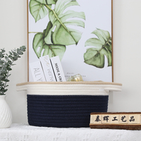 Panier en corde de coton très vendu, paniers de rangement de bureau, autres paniers de rangement et d'organisation pour la maison, panier à linge avec poignée