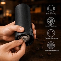 Moulin à café manuel de luxe CNC en acier inoxydable 420, broyeur à 5 meules, anneau de réglage facile à saisir, capacité de 30g pour grains de café