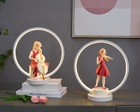 Ballon de chevet créatif pour chambre à coucher Statue de fille en résine Lampe de table pour cadeaux d'amoureux