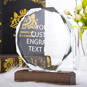 Hbl Hot Bán tùy chỉnh khắc logo K9 Glass giải thưởng thanh lịch trong suốt bát giác pha lê Trophy giải thưởng huy chương Trophy - Product Image 4