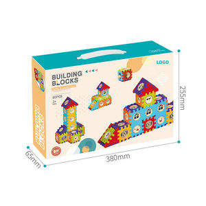 Blocs de construction en plastique ABS pour bébé, ensemble de puzzle éducatif, jouets de transformation pour enfants, assemblage préscolaire pour STEM, <span class=keywords><strong>80</strong></span> pièces - Product Image 6