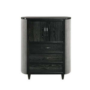 Cómoda Negra Contemporánea con 6 Cajones y Chapa de Fresno para Dormitorio Moderno - Product Image 2