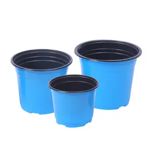 Il produttore fornisce vasi di colore doppio bianco e blu, vasi da fiori di colore doppio addensato in plastica