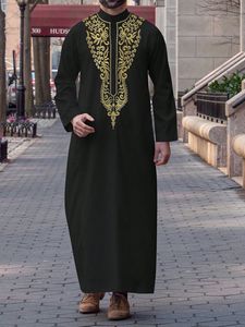 Vêtements islamiques arabes CCY <span class=keywords><strong>Djellaba</strong></span> Kaftan Boubou Homme Musulman <span class=keywords><strong>Caftan</strong></span> brodé décontracté Jubba à manches longues pour homme musulman - Product Image 1
