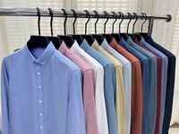 Kemeja Pria 100% Katun Oxford Kerah Kancing Lengan Panjang Warna Solid Kasual Regular Fit untuk Logo Kustom OEM ODM