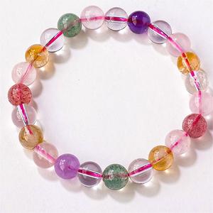 2024 hecho a mano piedra preciosa de cristal curativo Natural 8 Mm pulsera de cuentas redondas pulseras de joyería de moda - Product Image 5