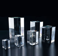 Vente en gros d'usine, cube de cristal K9 transparent de haute qualité, blanc, personnalisable, gravable au laser