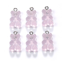 Nouveau porte-clés en résine en forme d'ours, accessoires de bijoux DIY, bracelet et collier, produit transfrontalier très vendu