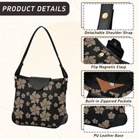 Sac à main pour femmes Aloha Hawaii Brown Flower College en cuir PU, imprimé personnalisé, grand sac à fermeture éclair, sac bandoulière, sac à épaule en cuir