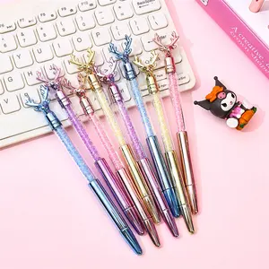 Malaysia New Promotion Cheap School office gel pen stationery 0.5mm business gift cute deer design plastic signature pen