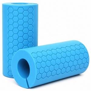 Manufacturer Custom Silicone Dumbbell Cover <b>Weight</b> Lifting Non Slip Gym Fitness Workout <b>Barbell</b> Handle Grip Protection Sleeve - Product Image 3