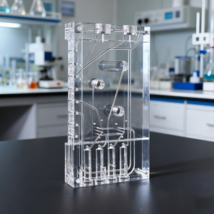 Klantspecifieke PMMA Acryl Microfluidische Chip Precisie 5-assige CNC-bewerkingsservice Volledige prototyping Kleine serie productie - Product Image 4