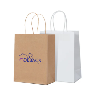 Recycled Free Sample Wholesale Kraft Takeaway Paper Packaging <b>Gift</b> Shopping <b>Bags</b> Flat Handle Paper Shopping <b>Bag</b> for Food Clothes - Product Image 1