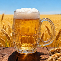 Vente en gros KHL QM-06 450ml Logo personnalisé Verre transparent Tasse à bière réutilisable contemporaine avec poignée pour une utilisation en fête