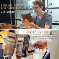 Étui portefeuille multifonctionnel de luxe CaseMe pour iPhone 15 Pro Max, coque magnétique en PU pour iPhone 16 15 ProMax