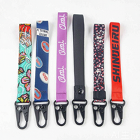 Lanière de poignet courte de haute qualité, sublimation couleur intégrale, logo personnalisé, sangle porte-clés en tissu
