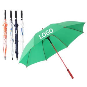 <b>Large</b> Semi-Automatic Wind Resistant Full Print Golf Umbrella Fiberglass <b>Frame</b> UV Protection Straight Design for Golf Daily Use - Product Image 1