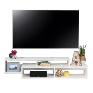 Meubles de salon Console multimédia meuble TV flottant étagère de rangement support TV mural moderne
