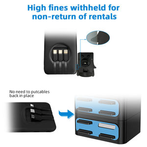 4 ranuras comparten banco de energía con pos y descarga de aplicaciones estación de carga de teléfono con pantalla Venta caliente banco de energía negocio de alquiler - Product Image 3