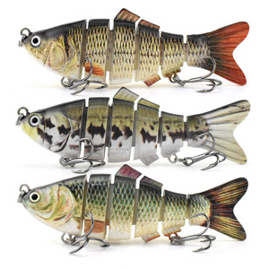 Esca Artificiale Realistica a 6 Segmenti Multi-Articolata in Acciaio Inossidabile, Swimbait Bionico per la Pesca di Spigola e Luccio - Product Image 1