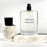 À vendre Unique Rectangle En Forme De Verre Parfum Atomiseur Pompe Bouteille En Verre Emballage 100ml Bouteille De Parfum Emballage De Soins De La Peau