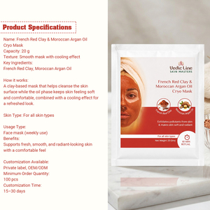 Arcilla Roja Francesa de Lujo y Aceite de Argán Marroquí Cryo para Hidratación Profunda, Reducción de Poros e Iluminación de la Piel - Product Image 3