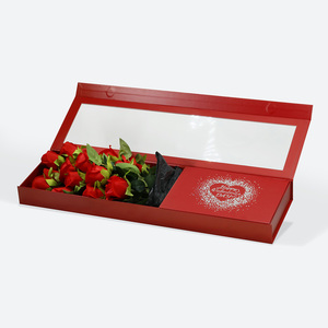 Premium <b>Empty</b> Red Color Rigid Magnetic Closure Flower Retail Packaging <b>Gift</b> <b>Boxes</b> with Lid - Product Image 2